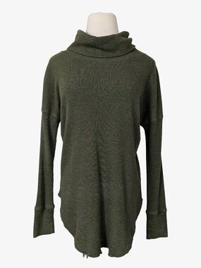 Babaton Green Turtleneck Waffle Size Small Long Sleeve